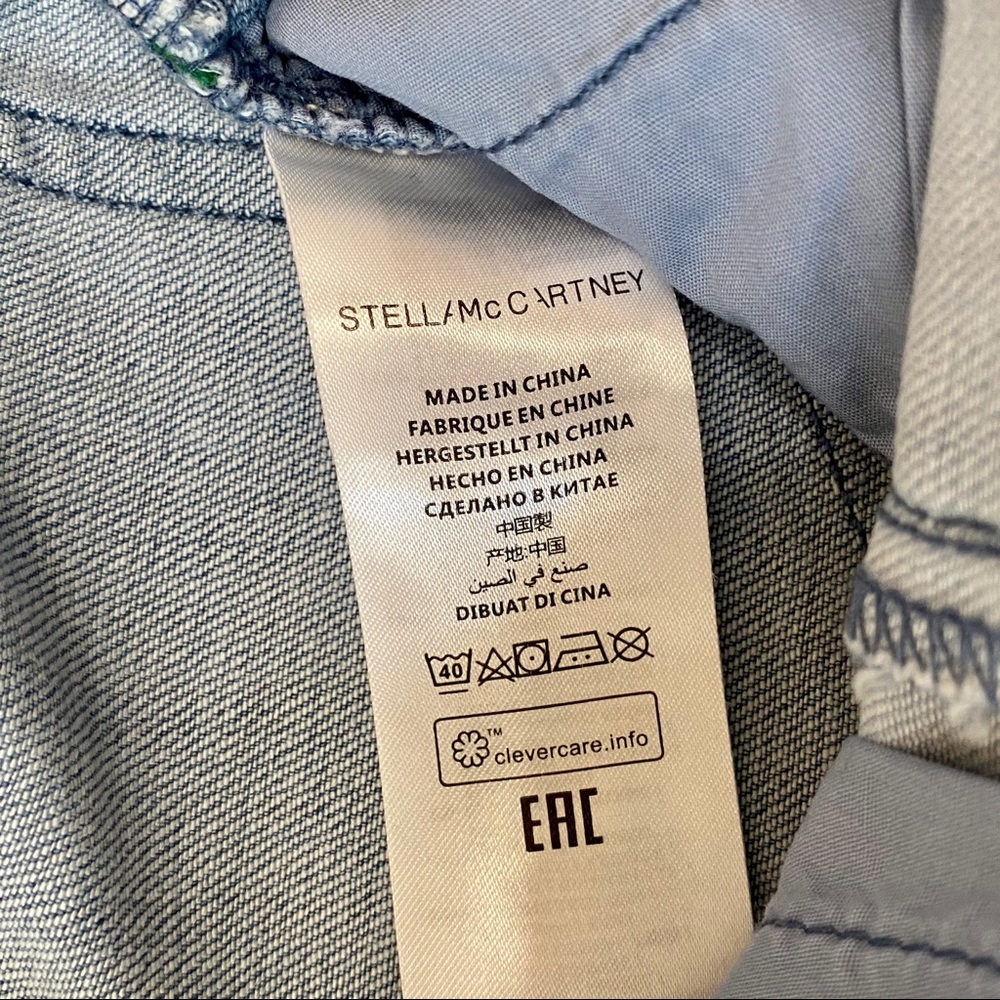 New. Stella McCartney Embroidered Denim Overalls. Jeans - Picture 8 of 11